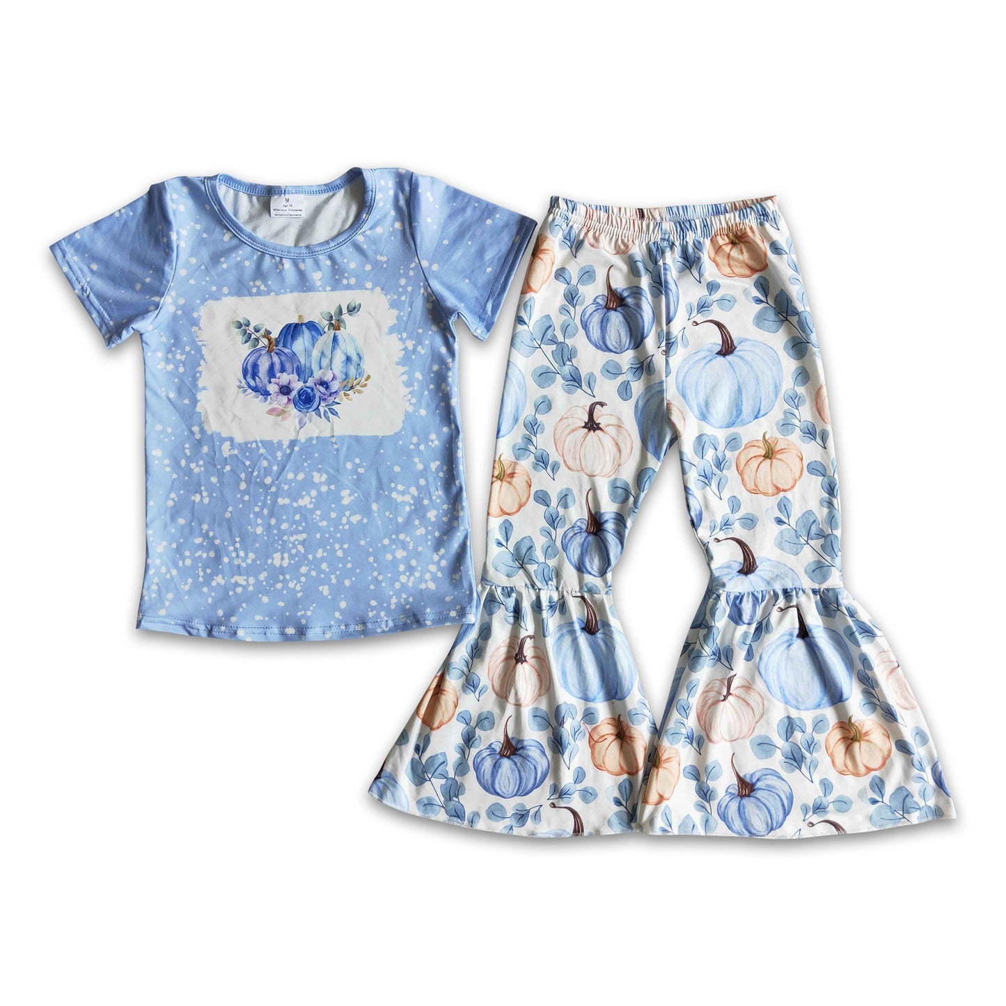 Girl Blue Pumpkin Bell Bottom Outfit