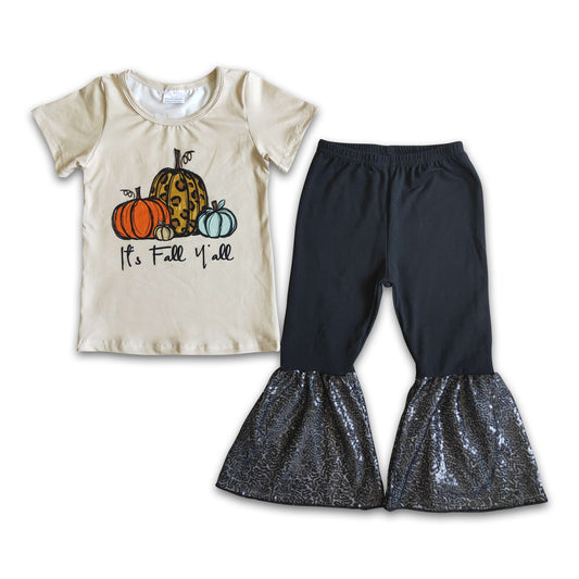 Girl Pumpkin Sequin Outfits