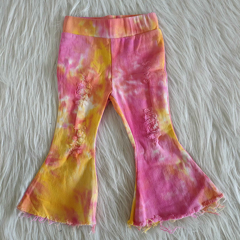 Girl Pink Tie Dye Denim pants