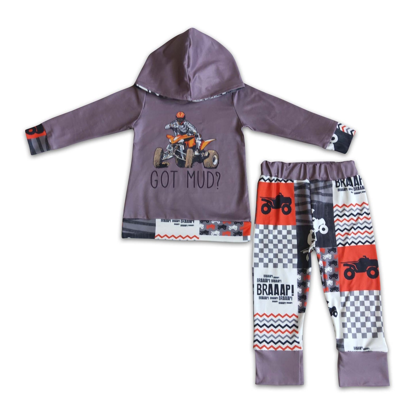 Got mud hoodie patchwork pants boy boutique clothing