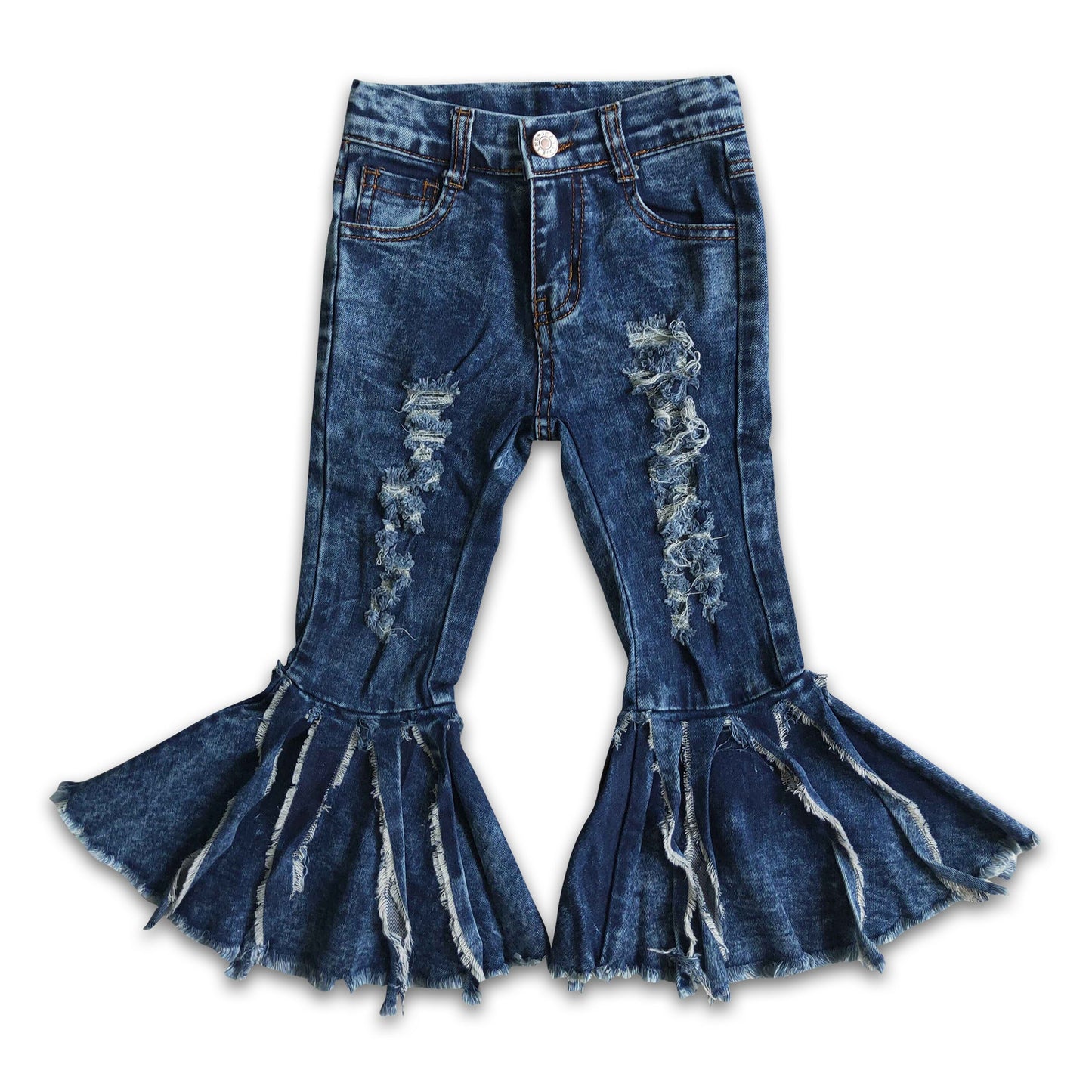 Tassels girls denim bell bottom pants