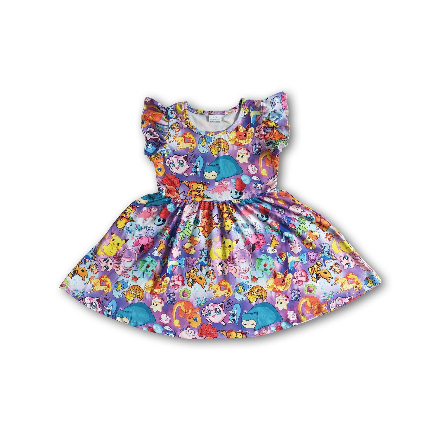 Girl flutter sleeve twirl dresses