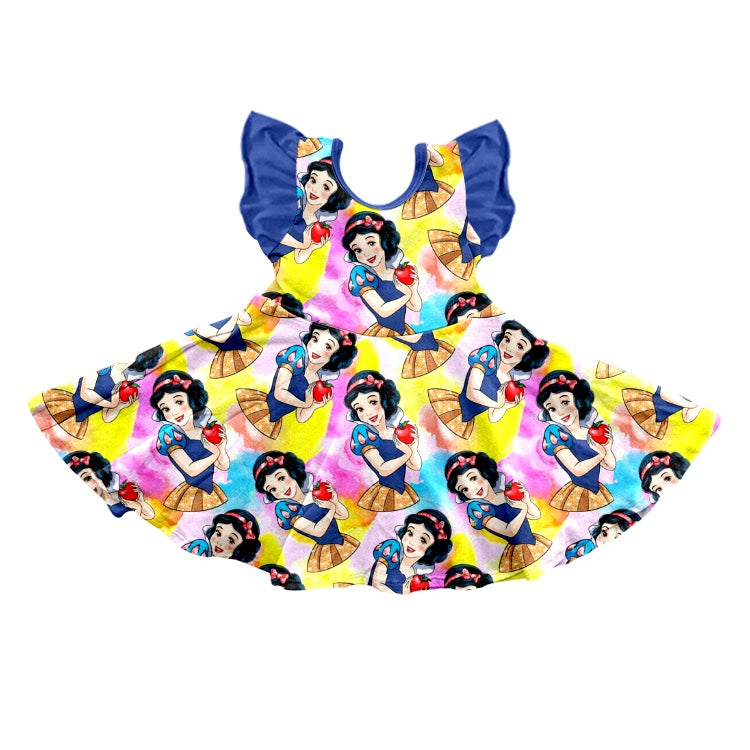 MOQ  3 Flutter sleeves apple princess girls dresses