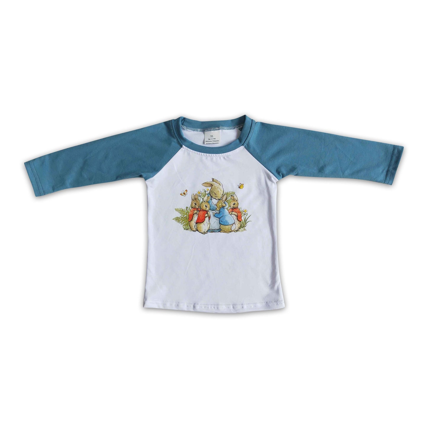 Bunny print long sleeve boy easter shirt