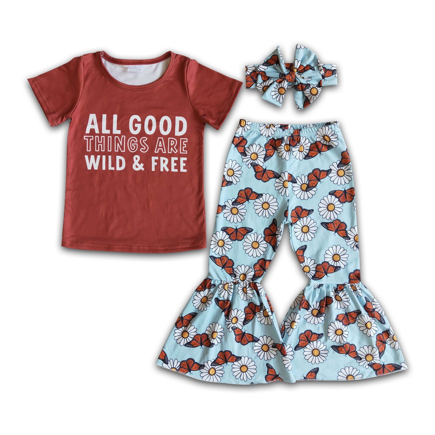 All good things are wild free floral bell bottom pants set girls boutique clothing