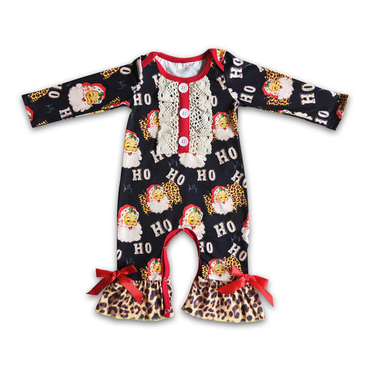 Ho ho ho santa print baby Christmas romper