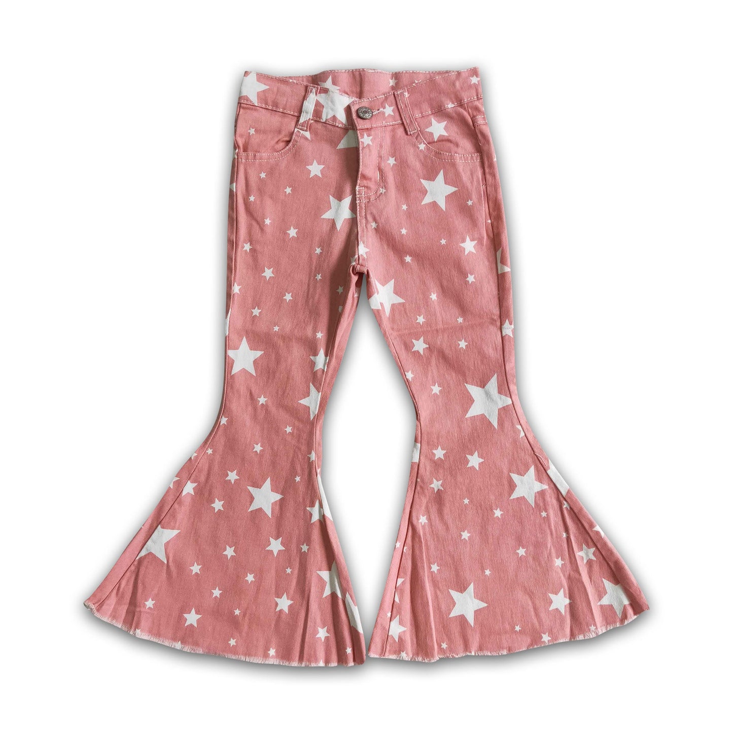 Girl Pink Star Denim Pants