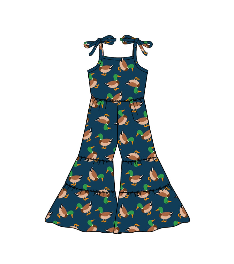 MOQ 5 blue duck suspender baby girls jumpsuit
