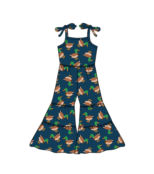 MOQ 5 blue duck suspender baby girls jumpsuit