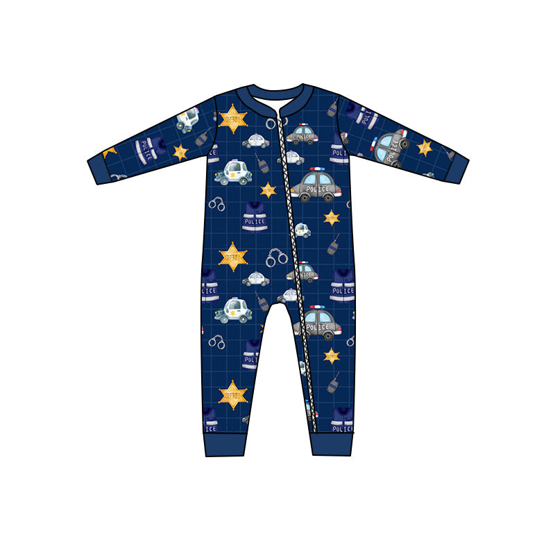 MOQ 5 PCS back the blue baby boy zipper romper