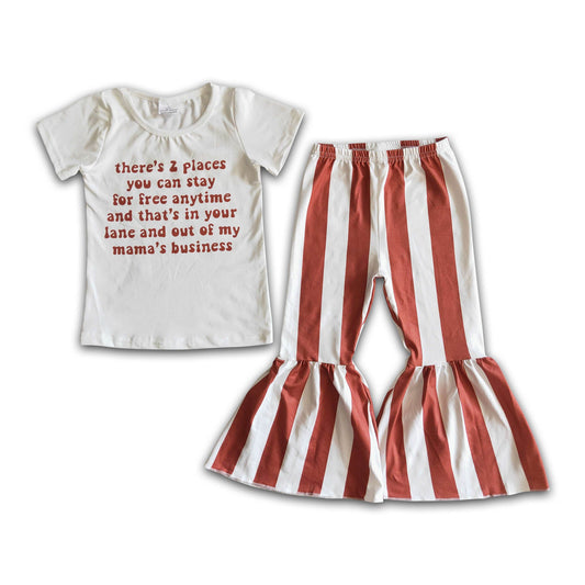 Mama's business shirt stripe pants girls boutique clothing