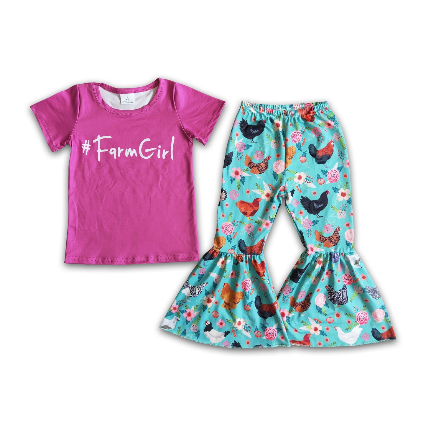 Farm girl Chicken Bell Bottom Outfit