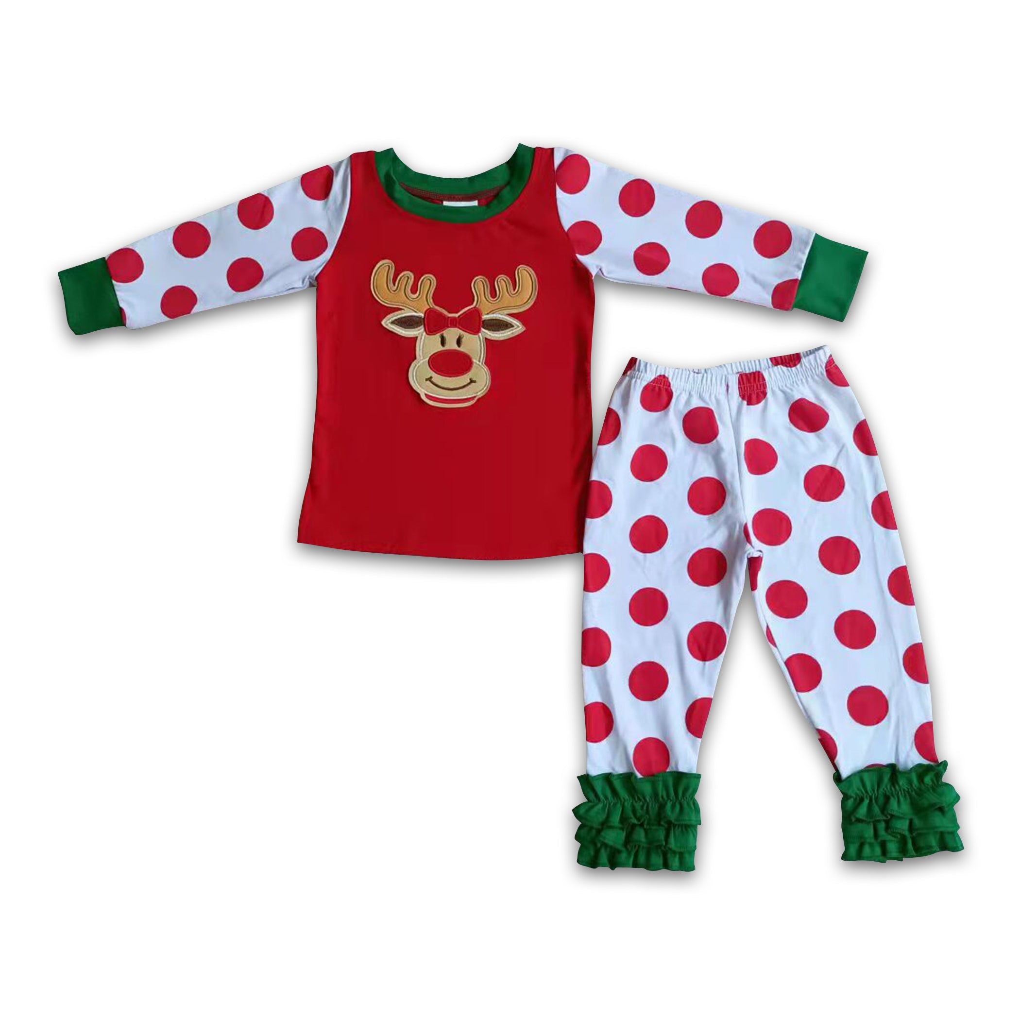 Polka dot kids online christmas pajamas