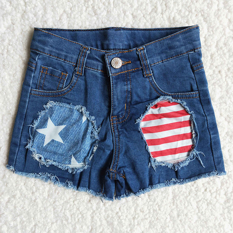 Girl 4th of July denim shorts