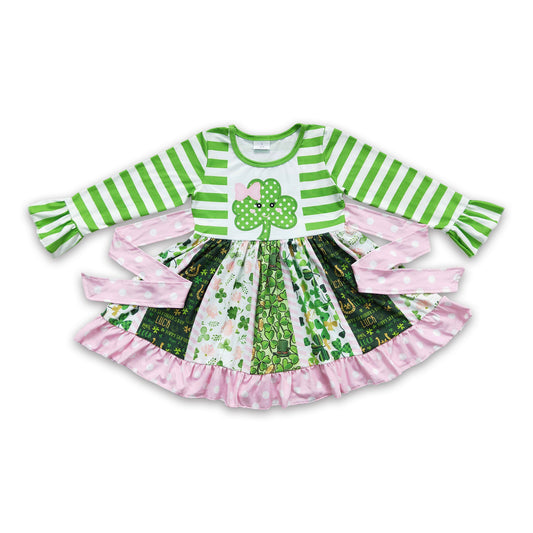 Long sleeve panel twirl st patrick dresses