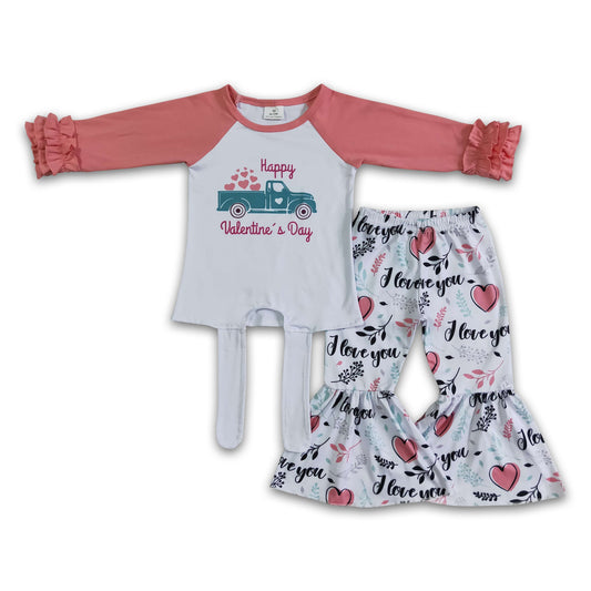 Happy valentine's day shirt heart pants girls boutique set