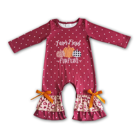 Girl Pumpkin Long Romper