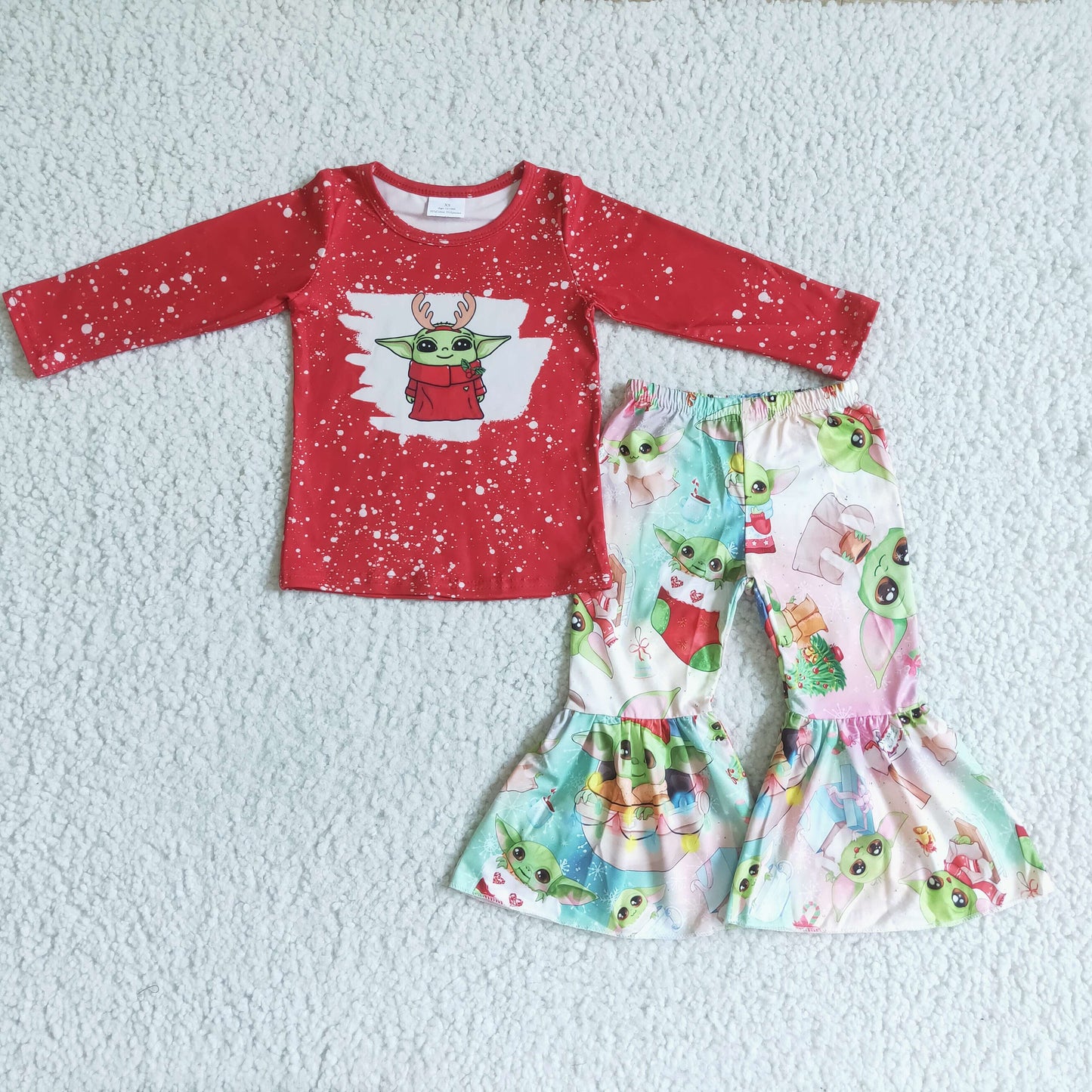 Cute bell bottom pants strong girls Christmas outfits