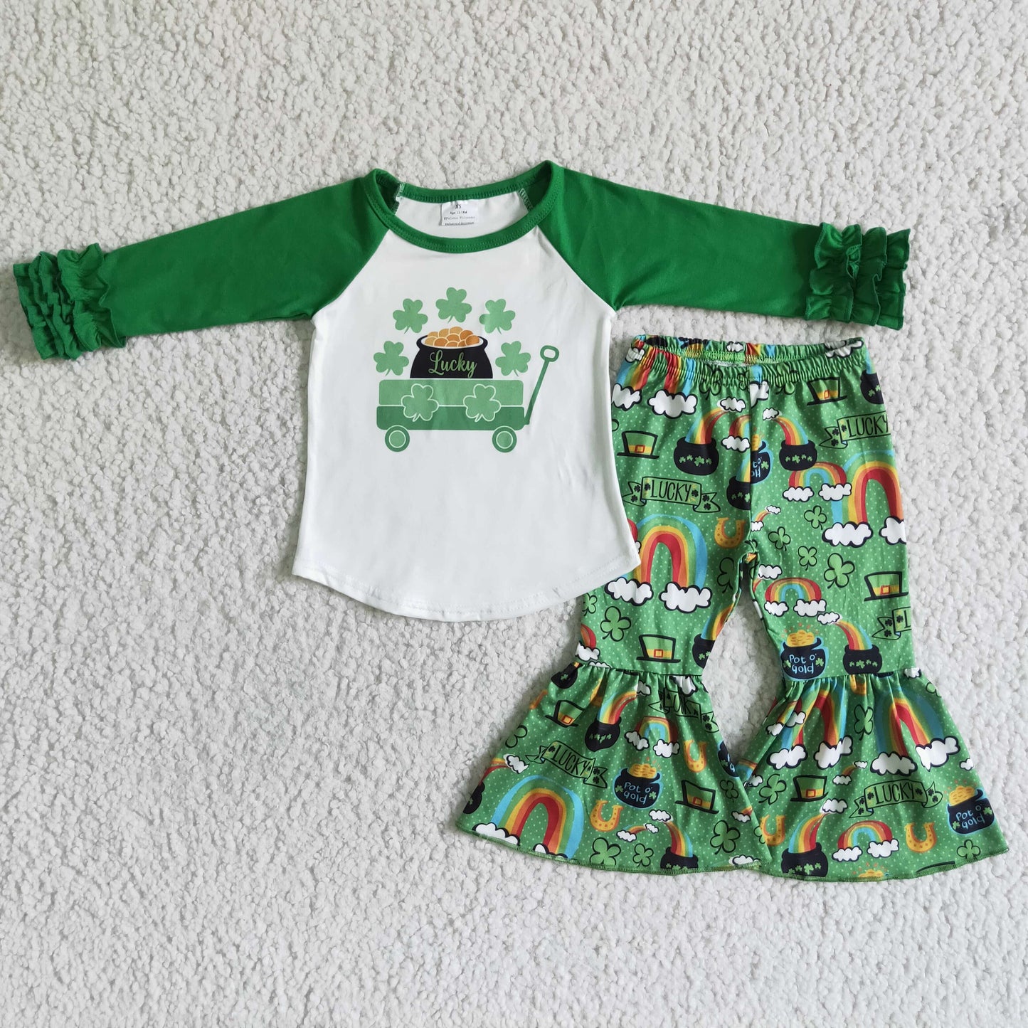 Lucky green sleeves girls St Patrick's Day clothing