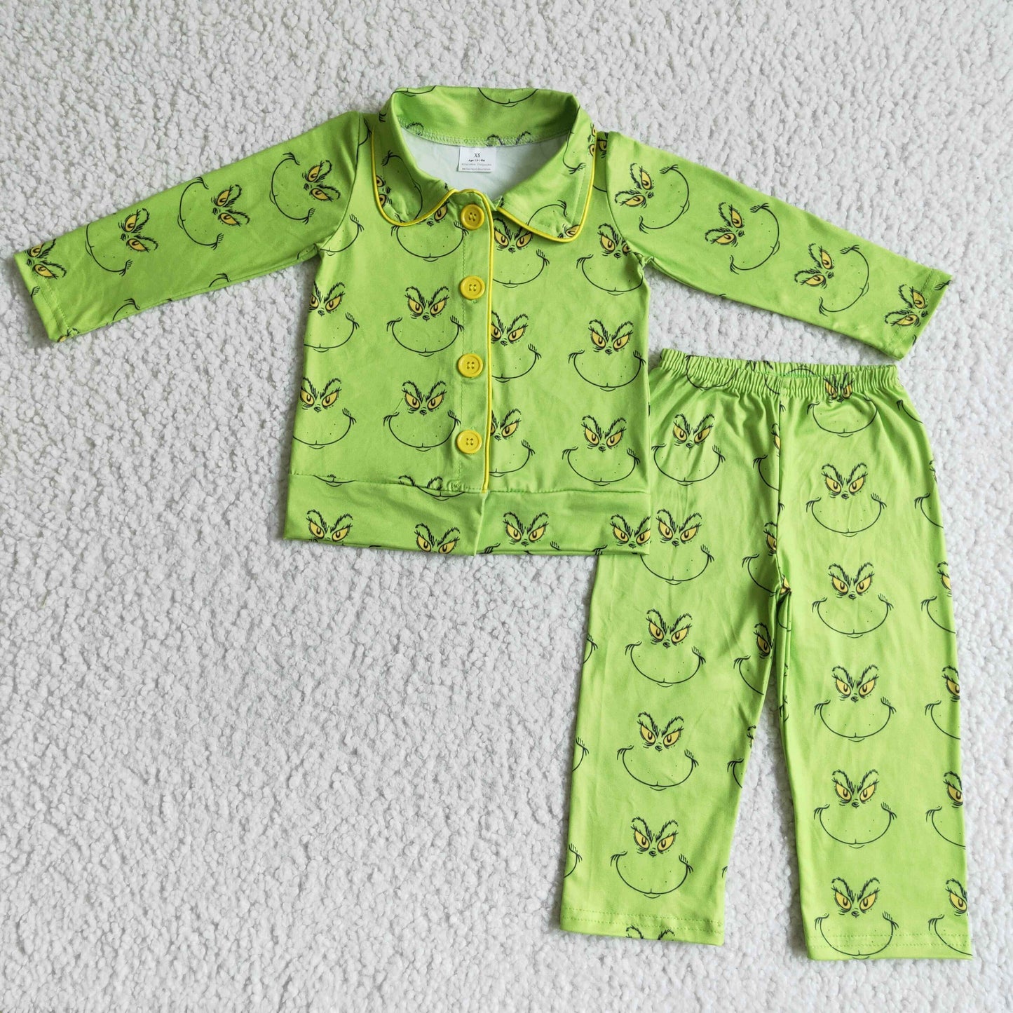 Cute green face boy Christmas sleep wear