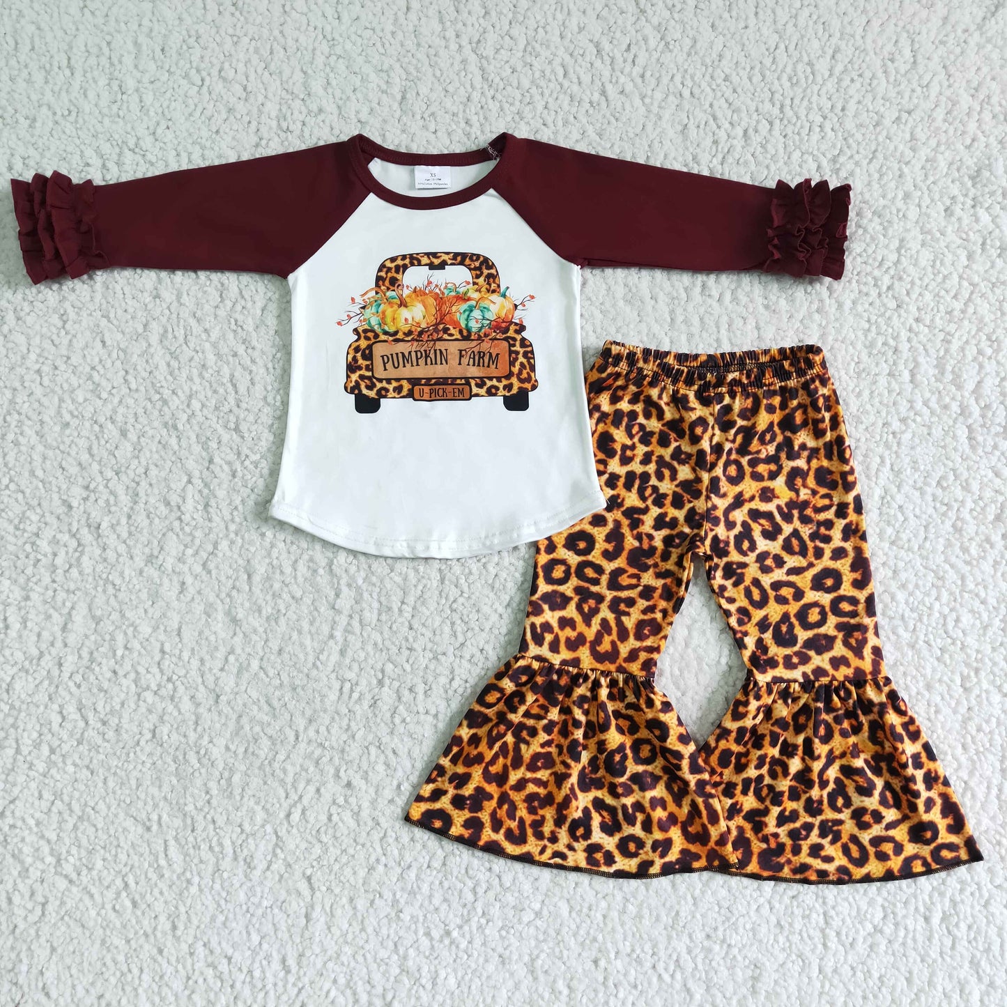 Girl Pumpkin Farm Leopard Outfit