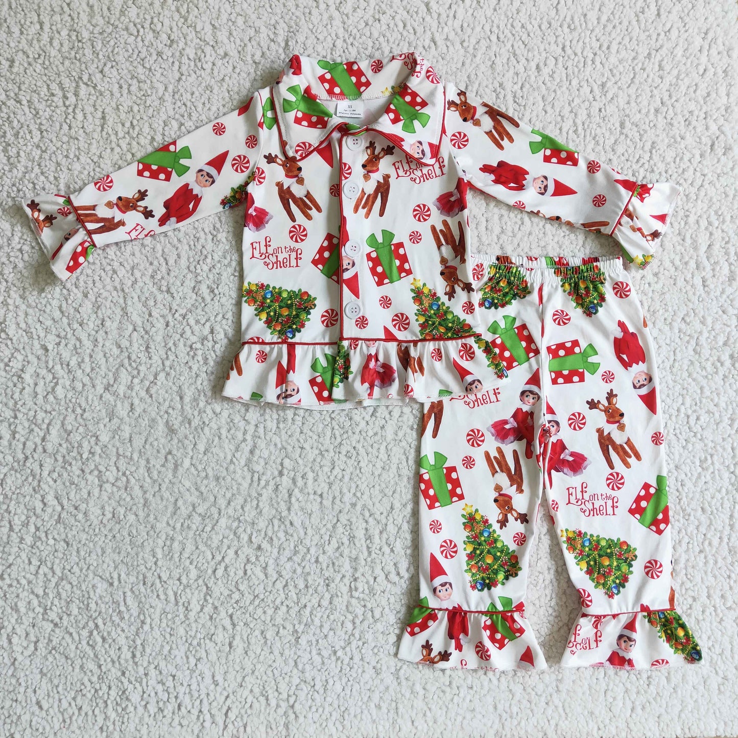 Cute naughty and nice girls Christmas pjs