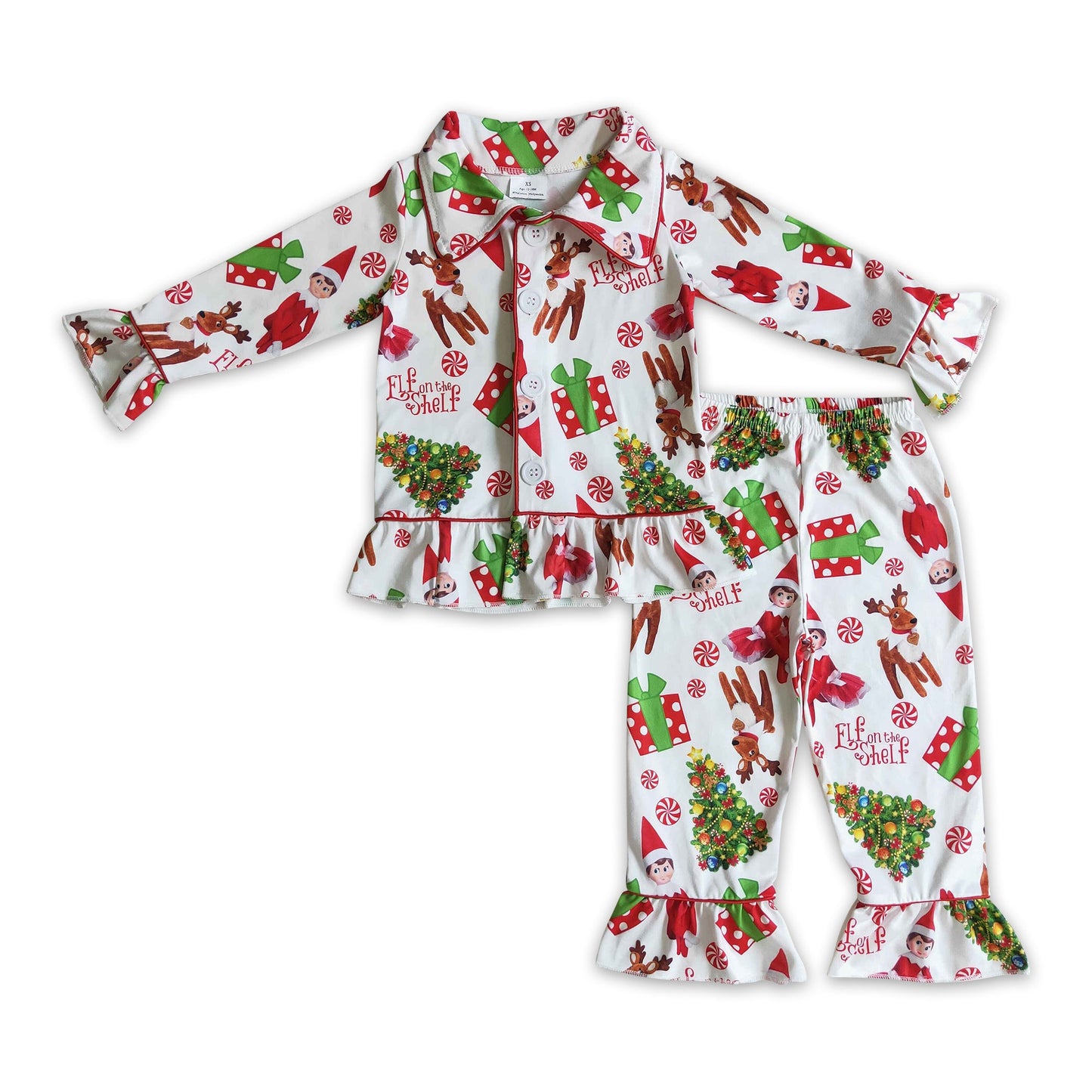 Cute naughty and nice girls Christmas pjs