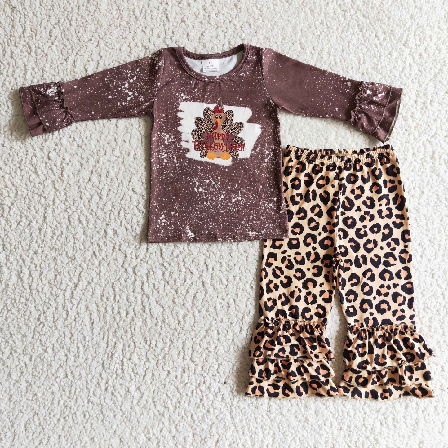 Happy Thanksgiving turkey leopard girls outfits