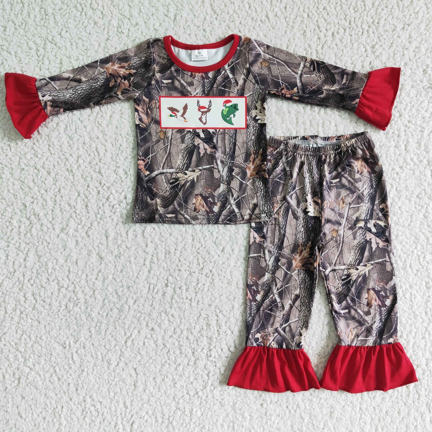 Camo Christmas girls pajamas