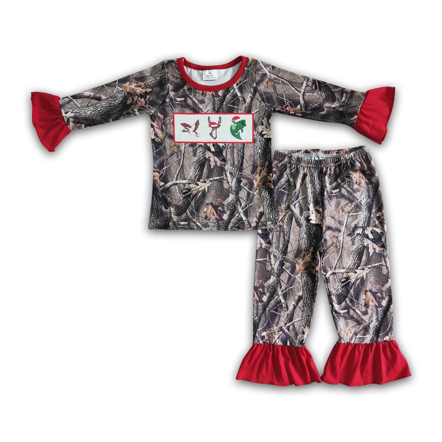 Camo Christmas girls pajamas