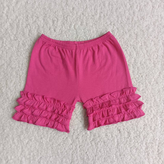 Hot red icing ruffle shorts