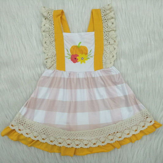 Girl Plaid Pumpkin Dress