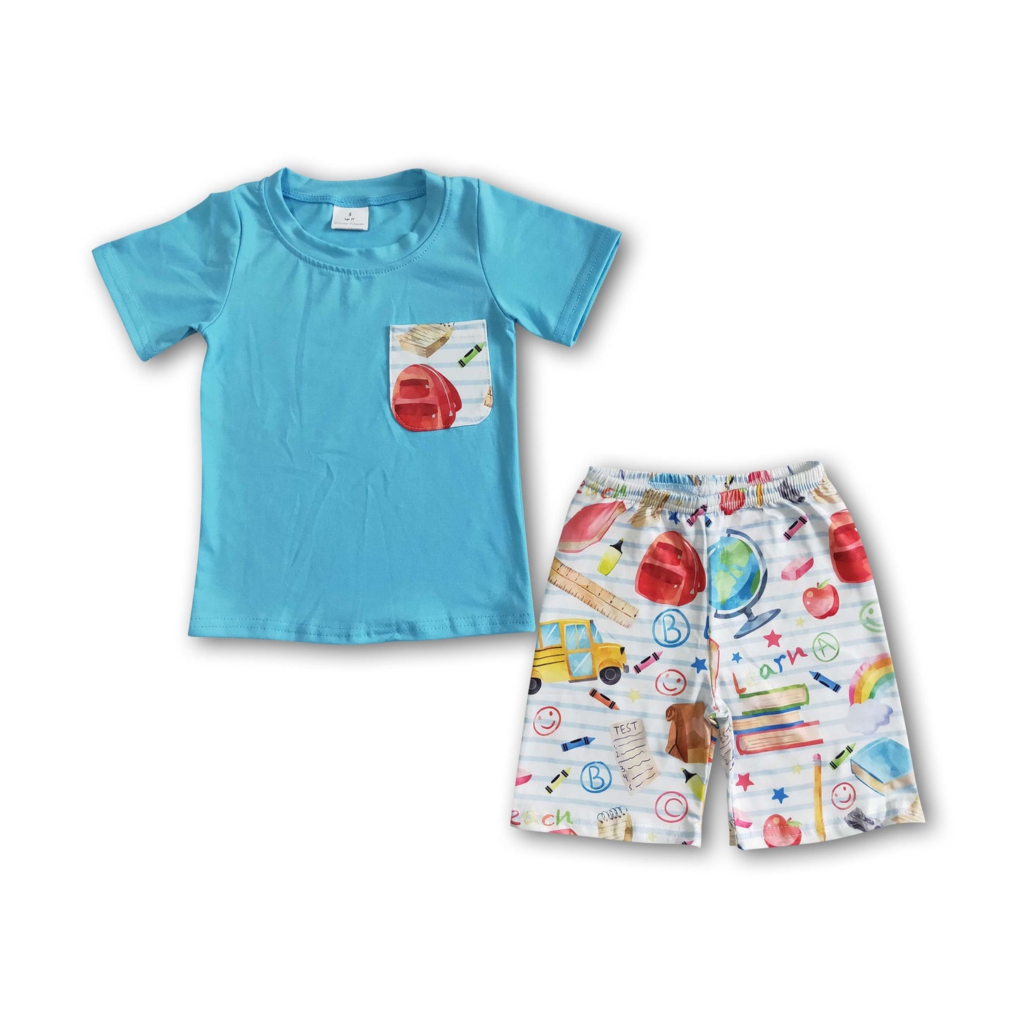 Light blue shirt kids boy back to school outfits