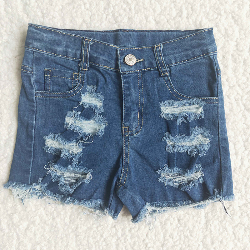 Girl Blue waistband denim shorts