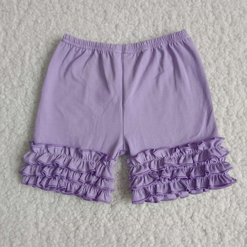 Girl Purple icing ruffle shorts