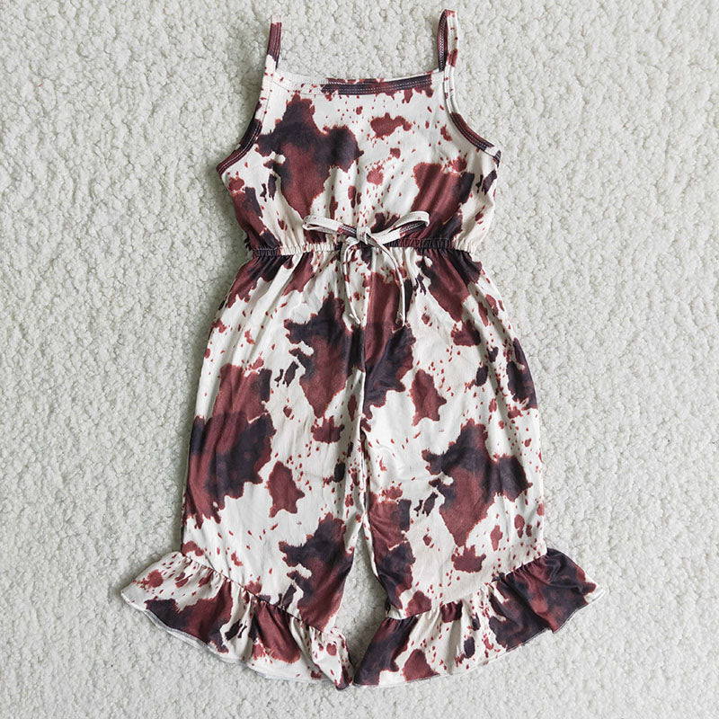 Girl  Cow Print Jumpsuit