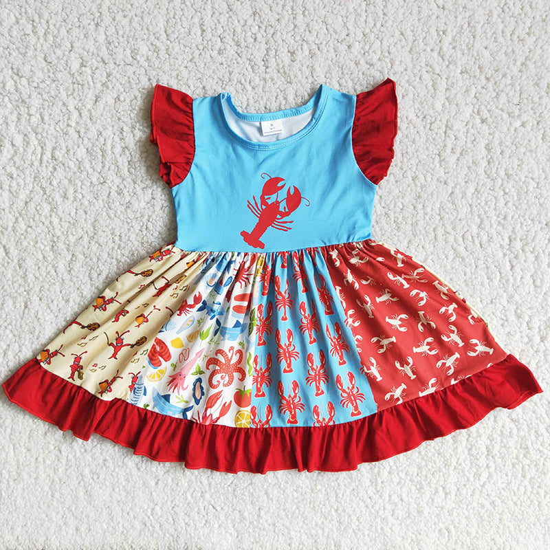 Girl Crawfish Patchwork Dresses