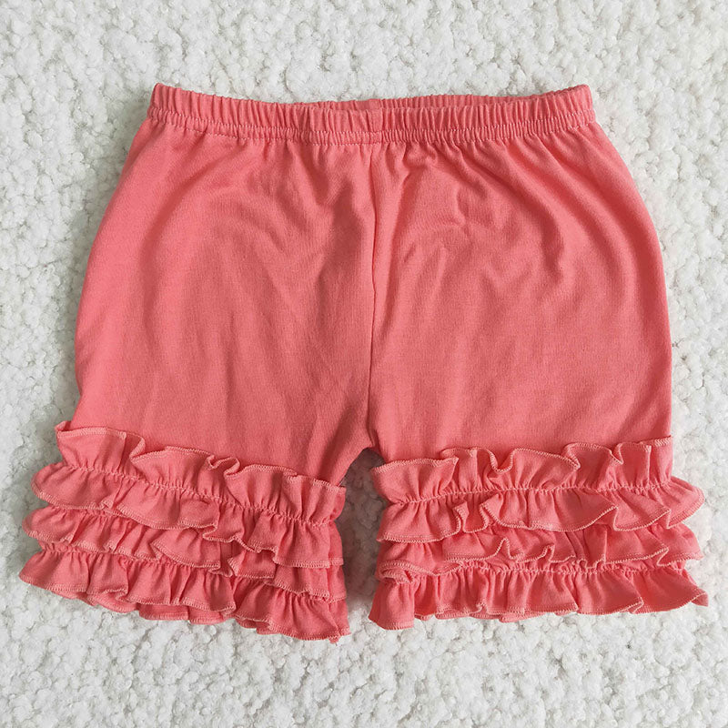 Girl solid icing ruffle shorts