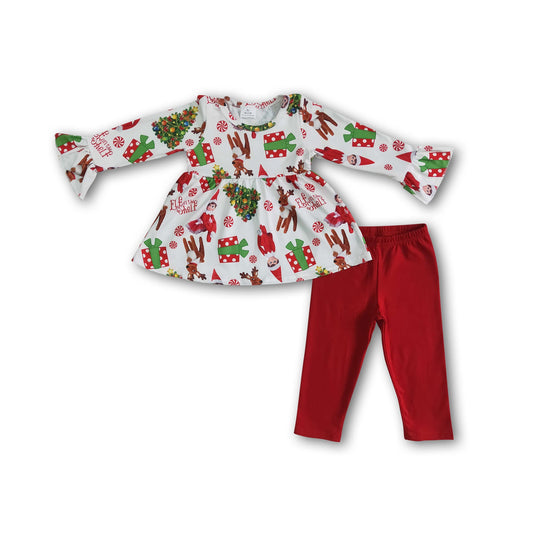 Cute print tunic leggings Christmas outfits