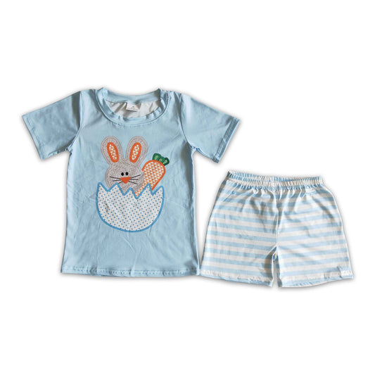 Bunny carrot shirt stripe shorts boy easter outfits