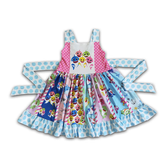 Girl sleeveless twirl shark summer dresses