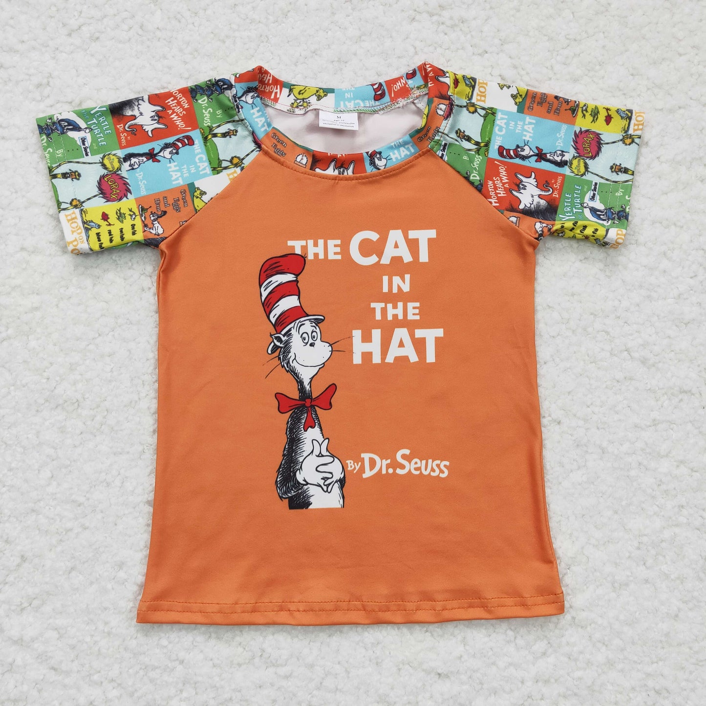 Short sleeve cat raglan boy shirt