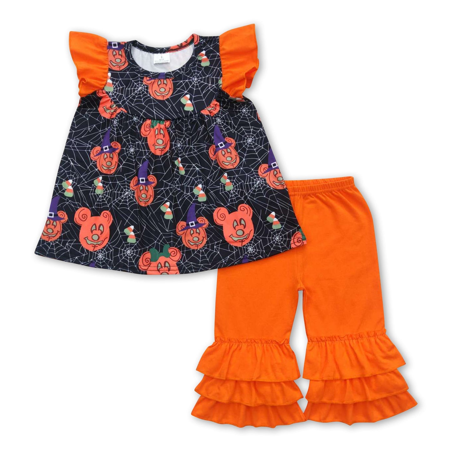 Girl spider mouse halloween pumpkin outfit
