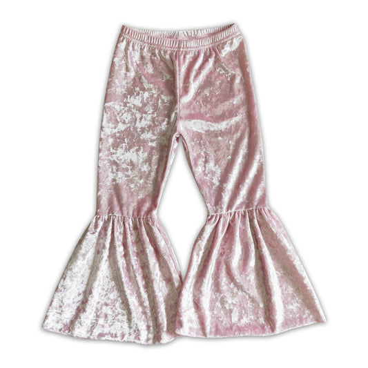 Pink velvet baby girls fall winter pants