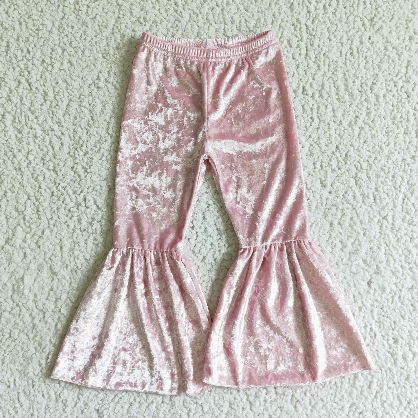 Pink velvet baby girls fall winter pants