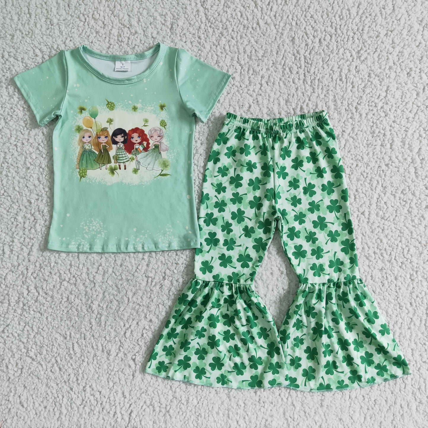 Girl Bleached Green St Patrick's Outfit