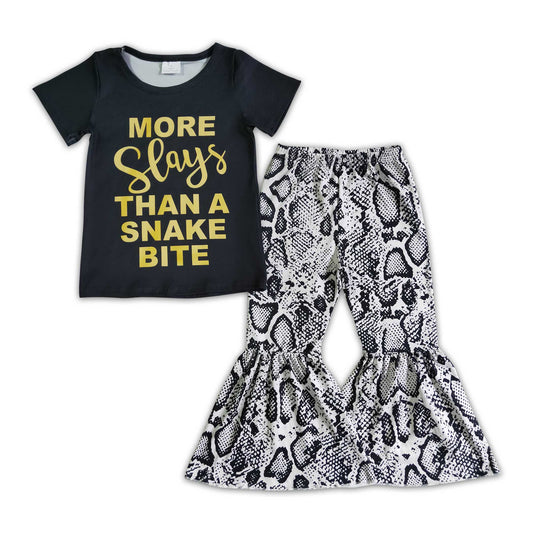 Girl Letter Snake Skin Outfit