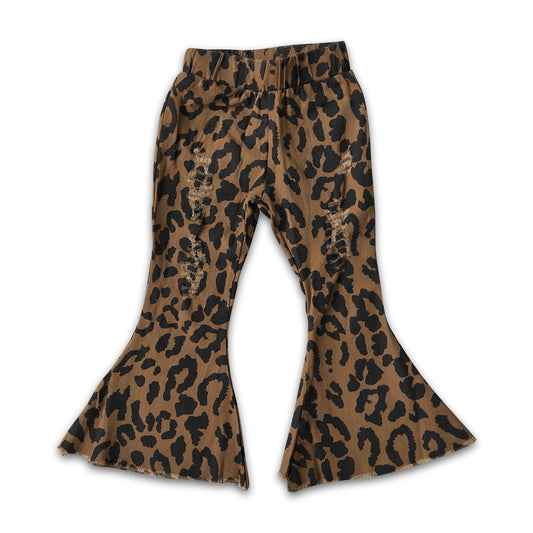 Girl Brown Leopard denim pants