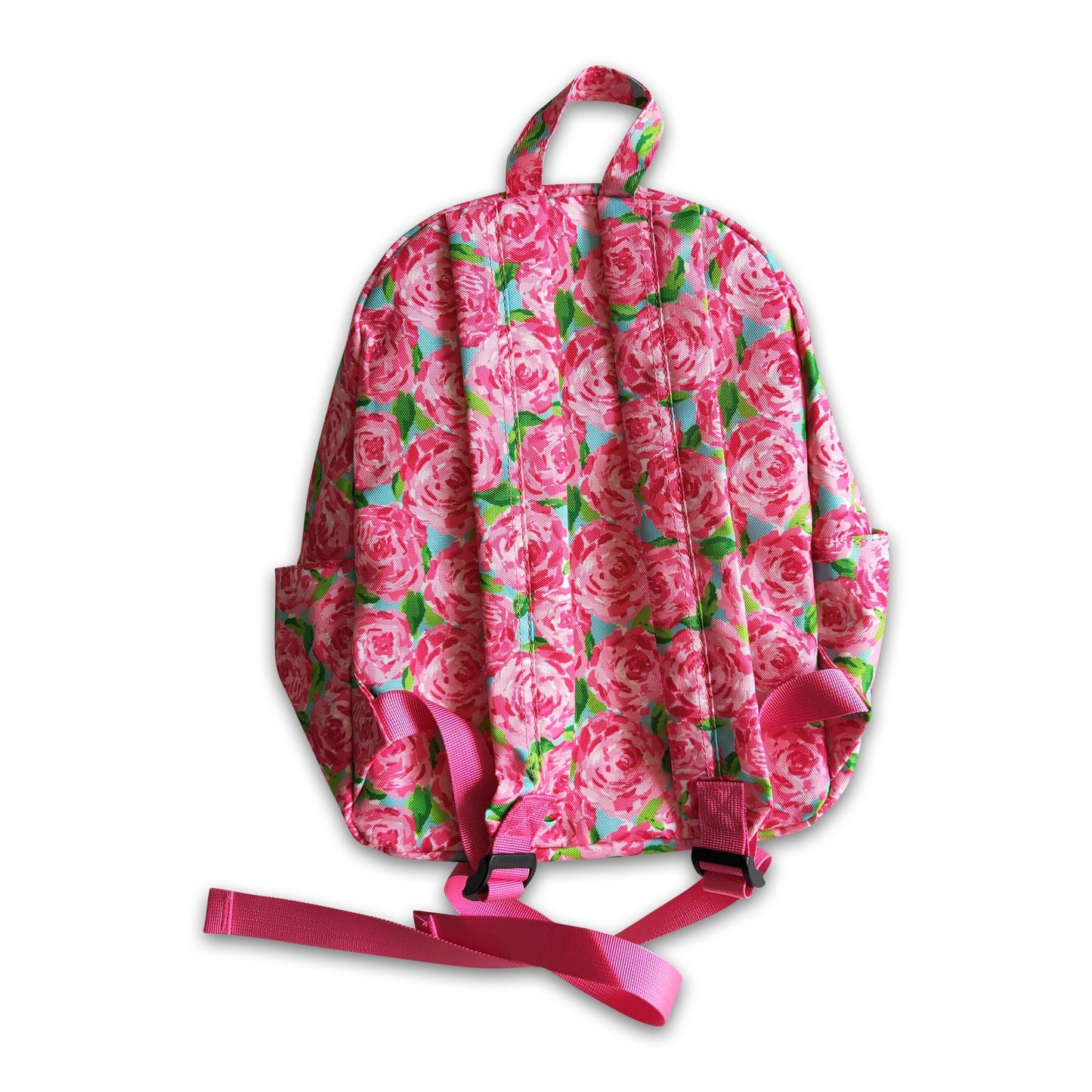 Hot pink rose floral kids girls back to school bags