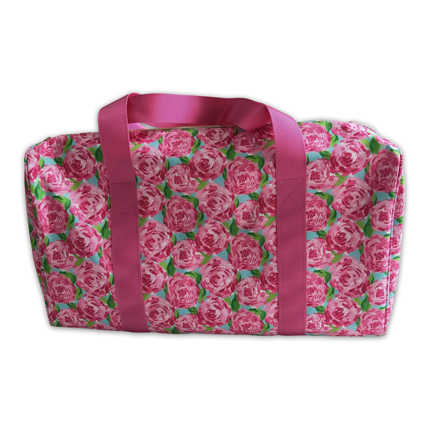 Pink floral print travel bags Western kids clothes